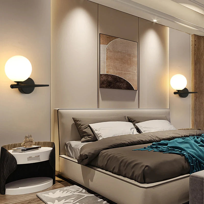 2 Appliques murales boule style chambre
