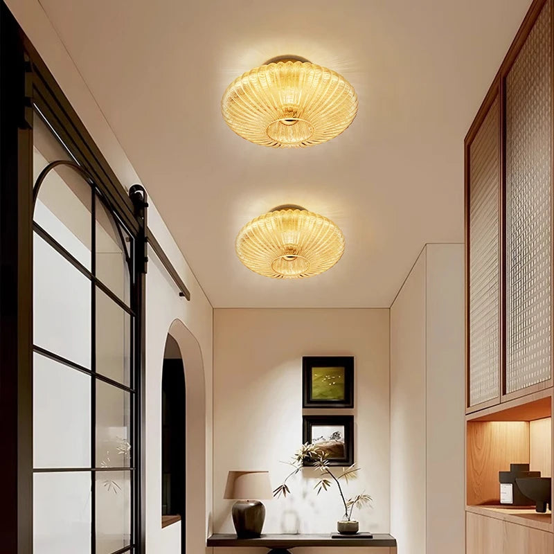 2 Appliques murales design en verre hall