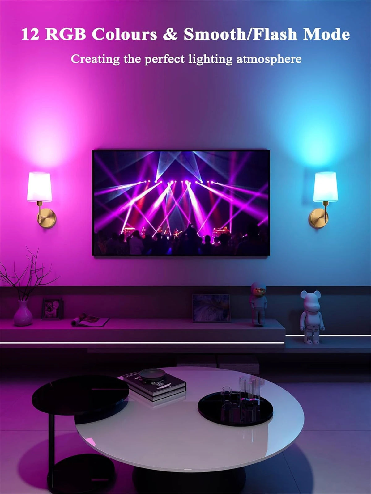 Abat jour applique murale 12 couleurs RGB