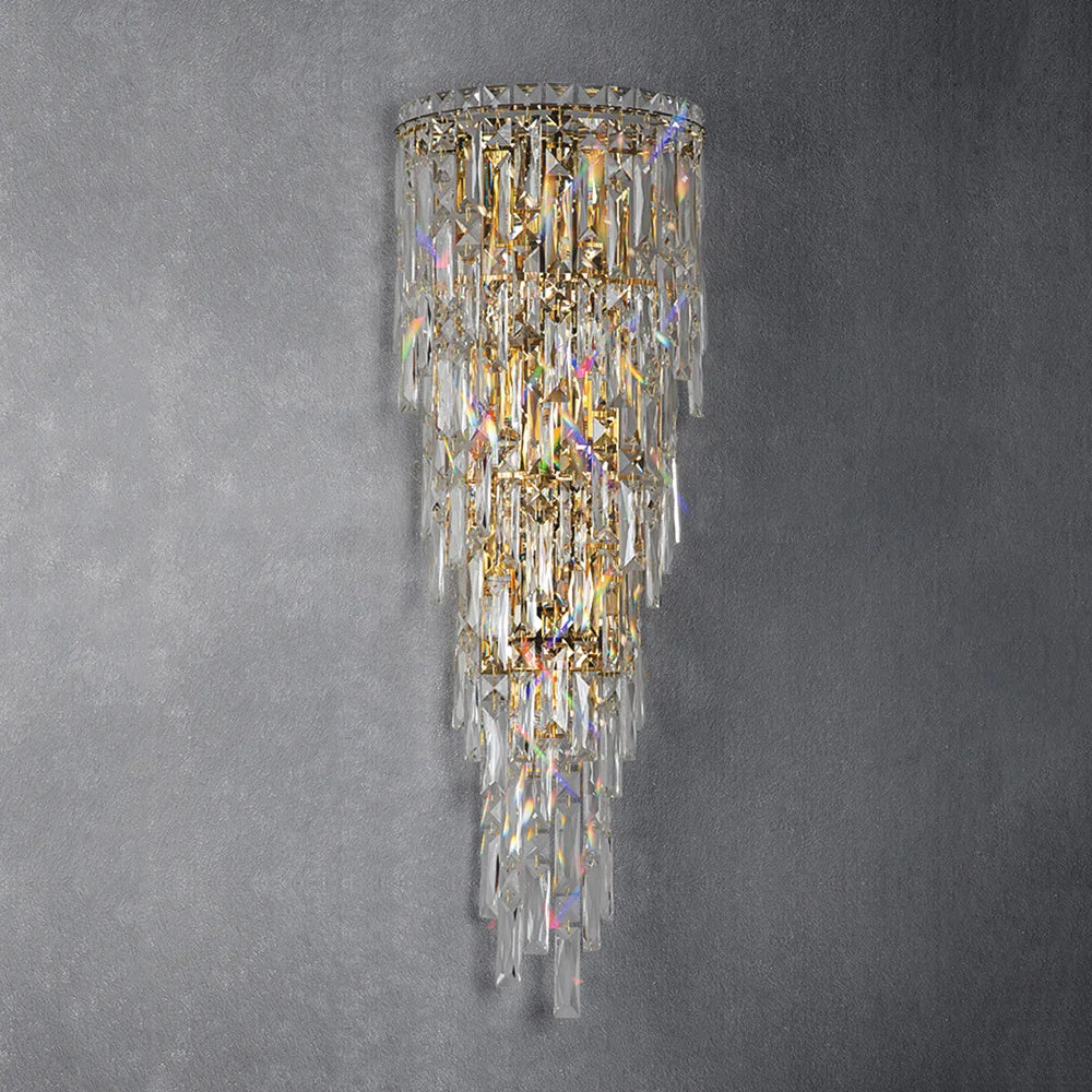 Applique murale cristal argentée longue