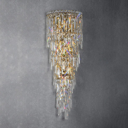 Applique murale cristal argentée longue