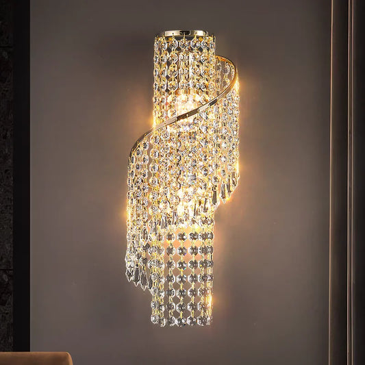 Applique murale cristal dorée