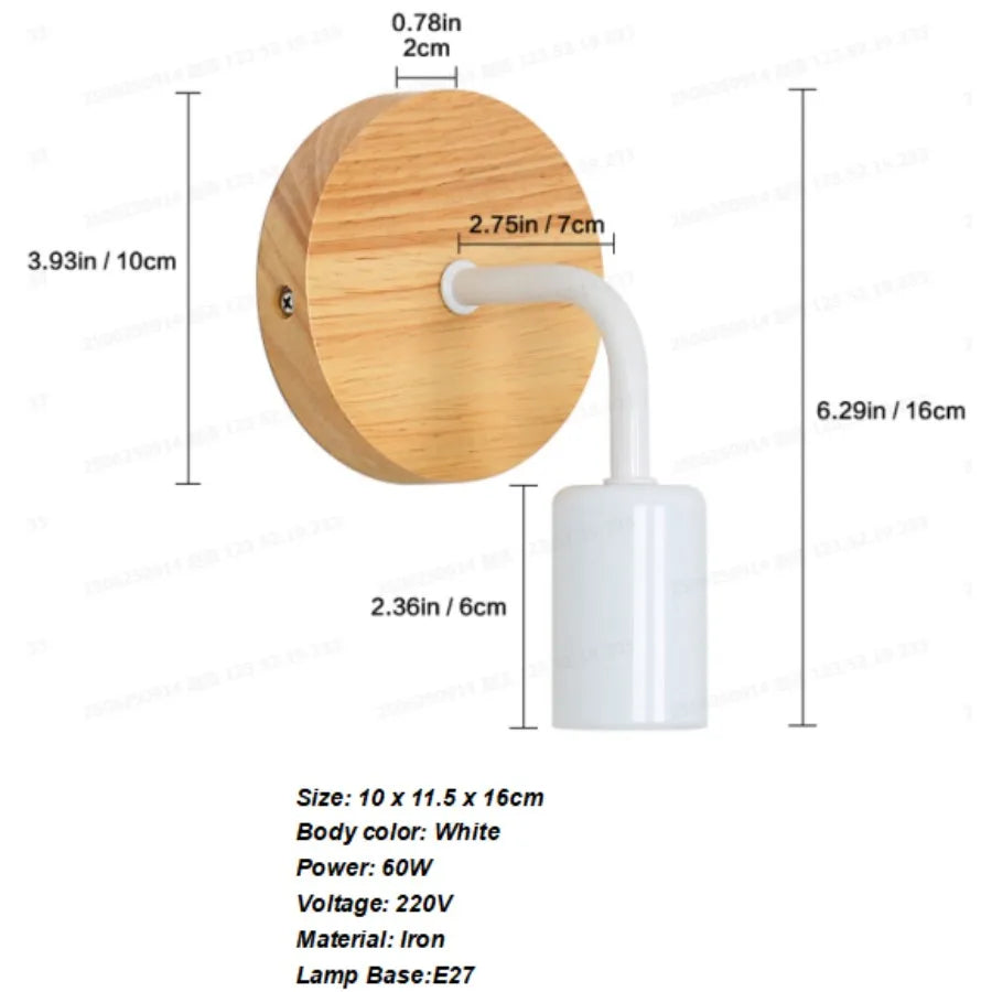 Applique murale descriptions blanc/bois