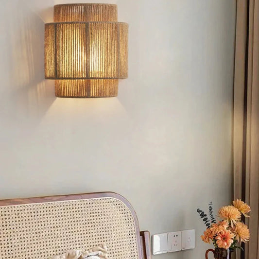Applique murale en rotin chambre 