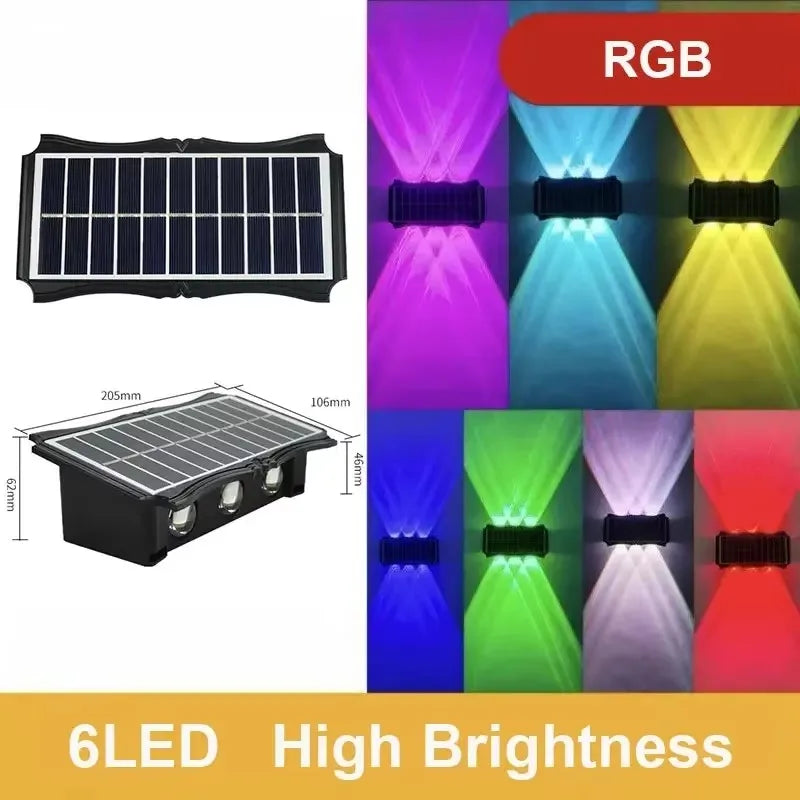 Applique murale extérieur pour terrasse RGB 6 LED  haute luminosité 
