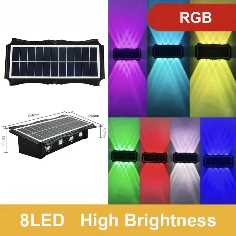 Applique murale extérieur pour terrasse RGB avec 8 LED haute luminosité 