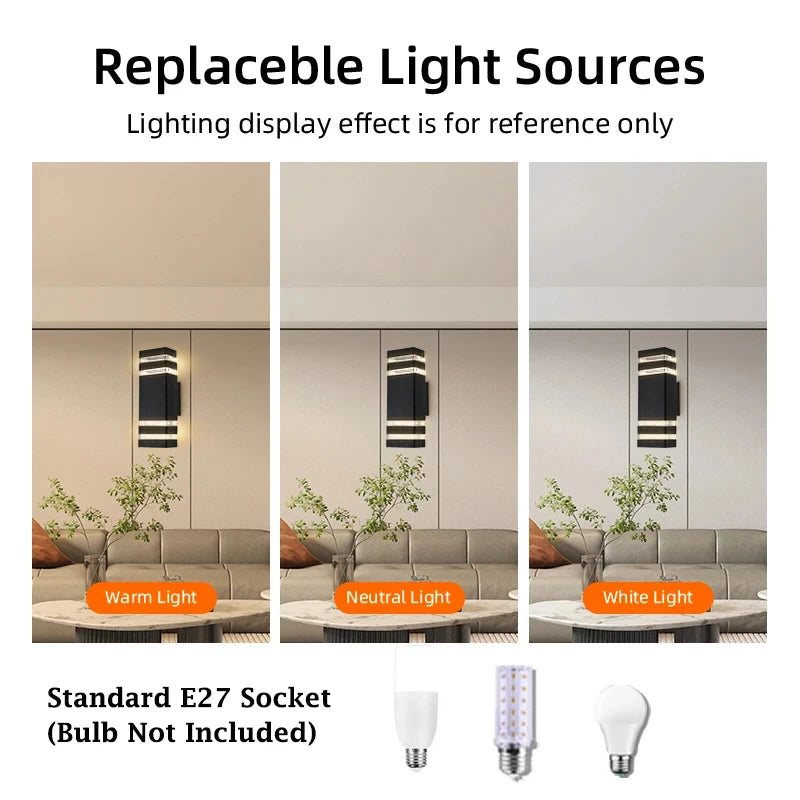 Applique murale extérieure LED sources lumineuse remplaçables