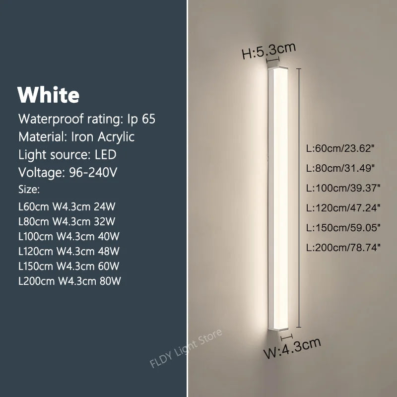 Applique murale forte luminosité waterproof power IP65 blanche