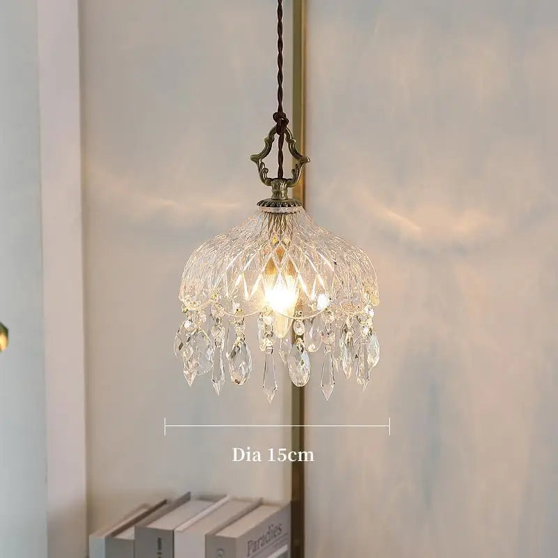 Applique murale pendante style français en rétro verre cristal modèle 1
