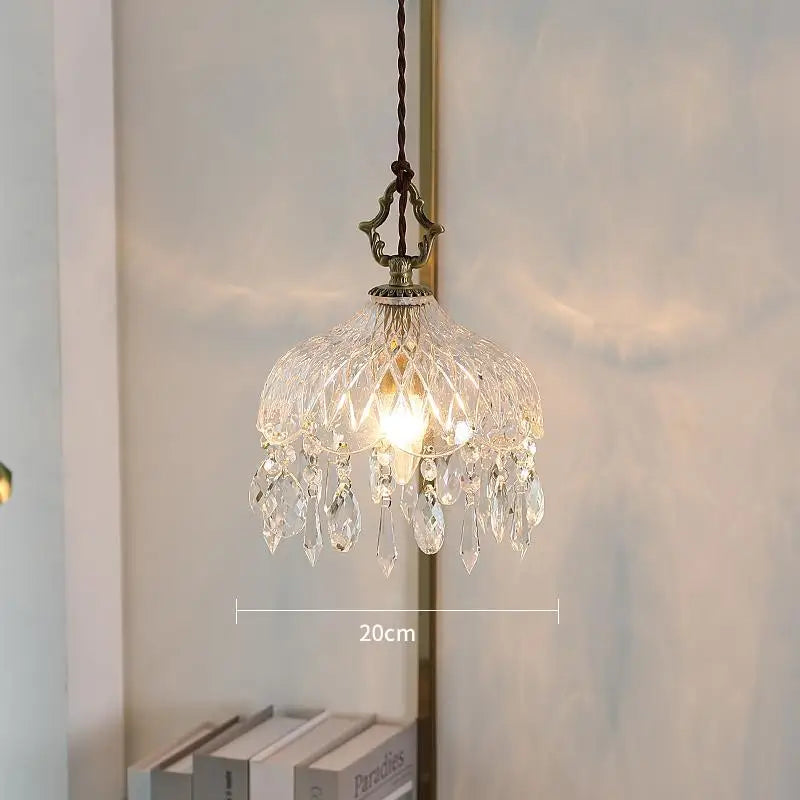 Applique murale pendante style français en rétro verre cristal modèle 2