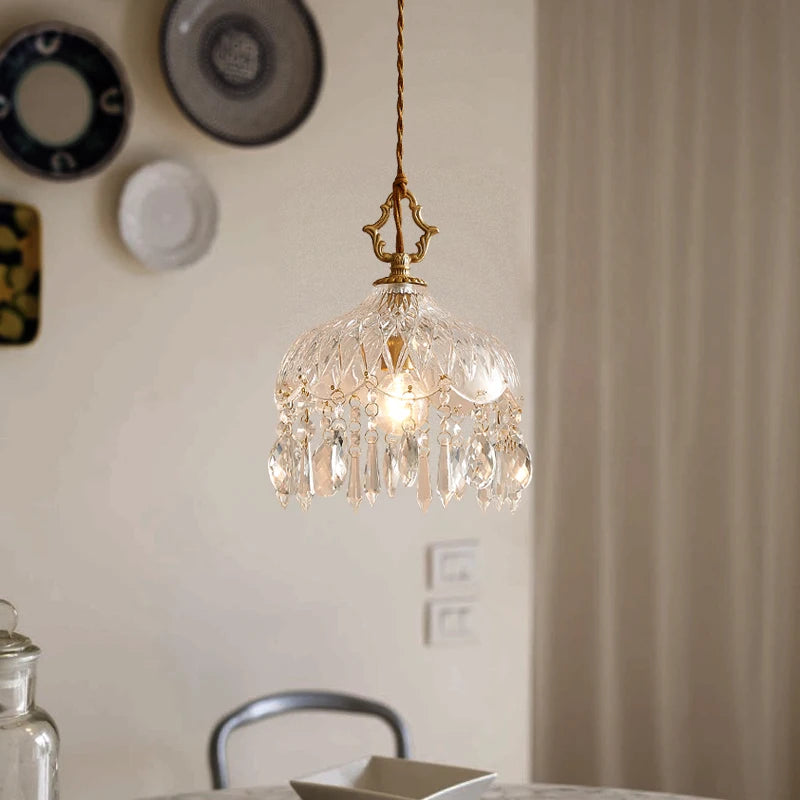 Applique murale pendante style français en rétro verre séjour 