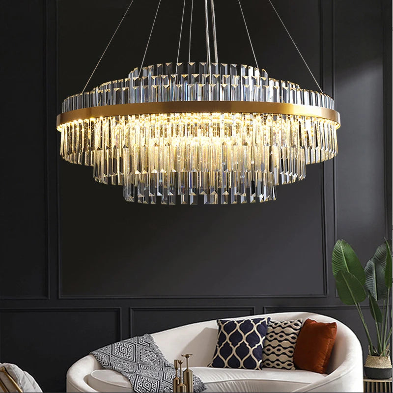 Applique murale suspendue en cristal salon