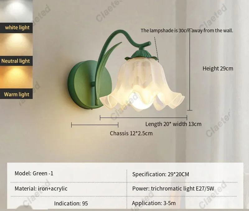 Petite applique murale vert 