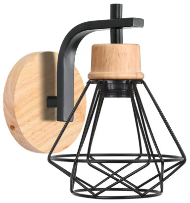 Style applique murale en bois et en noir