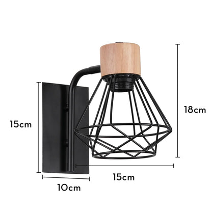 Style applique murale en bois et en noir