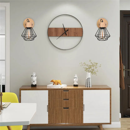Style applique murale en bois et en noir