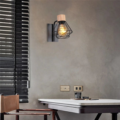 Style applique murale en bois et en noir