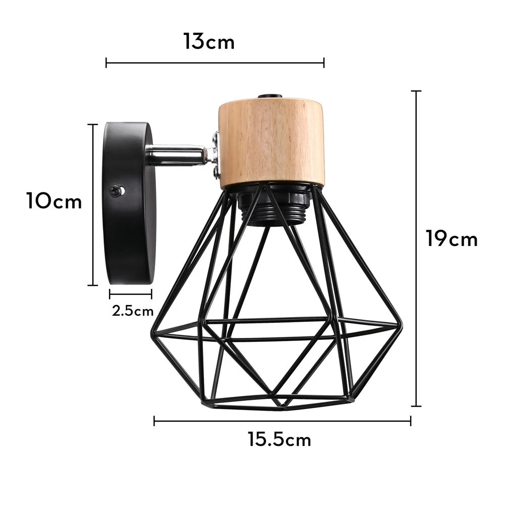 Style applique murale en bois et en noir
