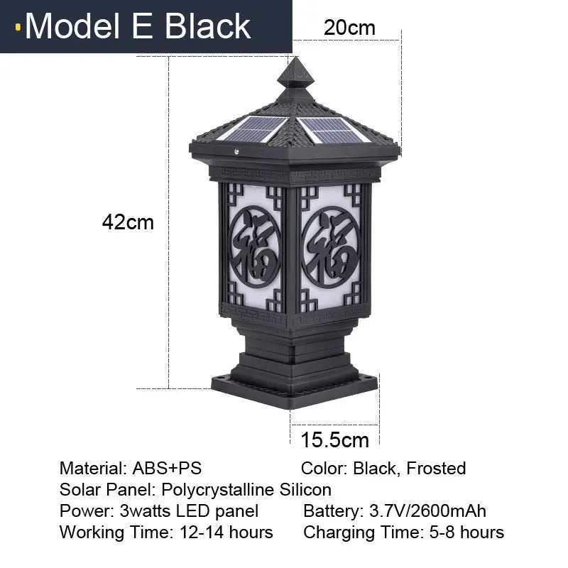 Applique murale LED solaire style japonais