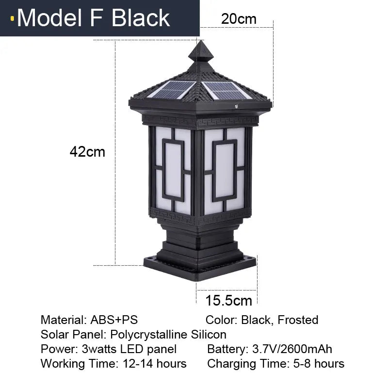Applique murale LED solaire style japonais